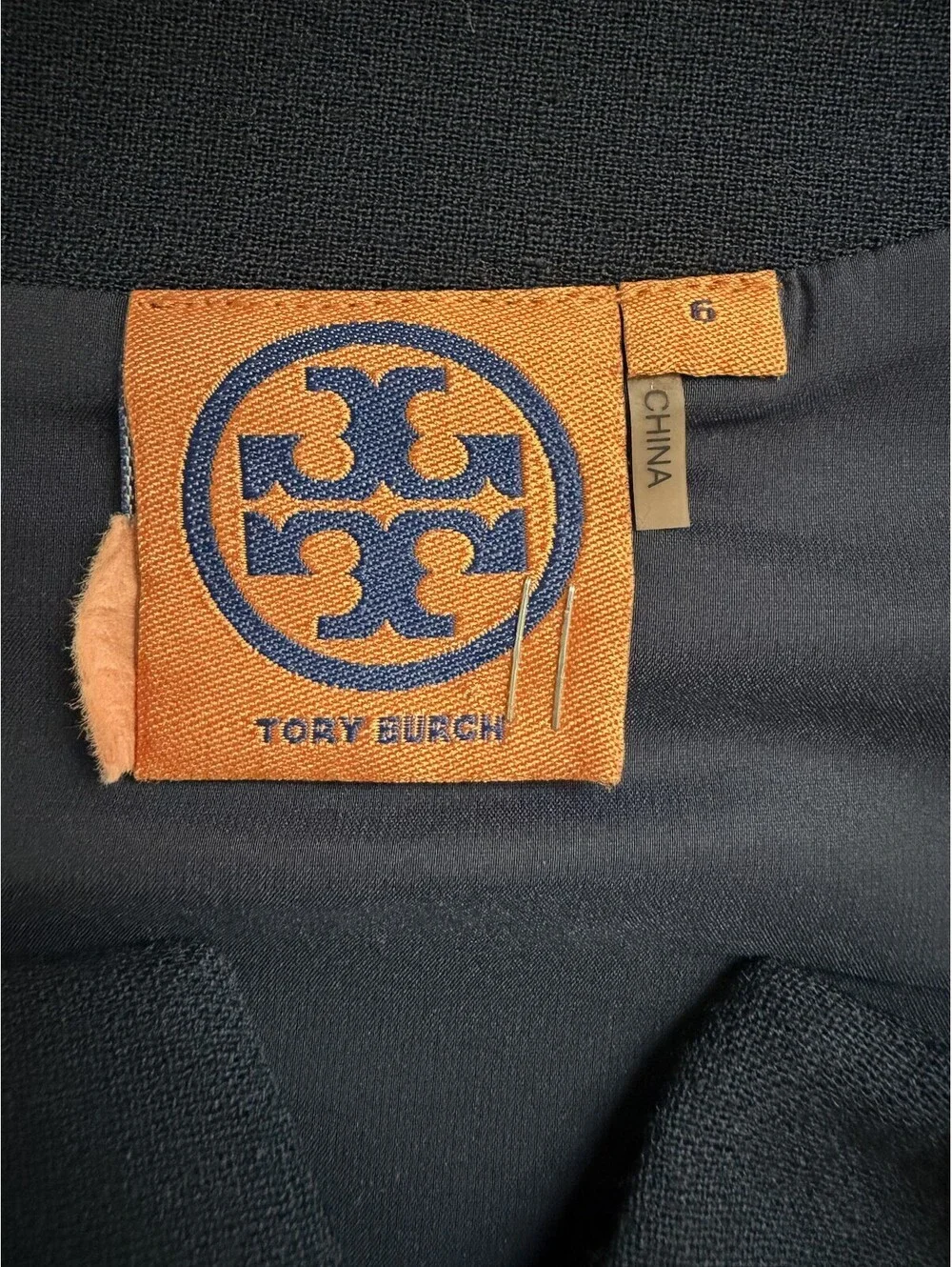 Tory Burch Navy Blue Wool Blend Sleeveless Tailored Dress Size 6